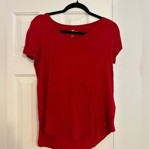 Red Hollister v-neck t shirt